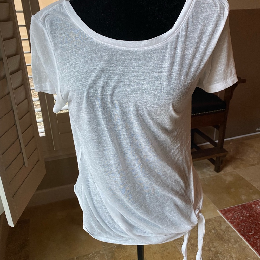 Caslon White Sheer Tie Tee